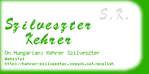szilveszter kehrer business card